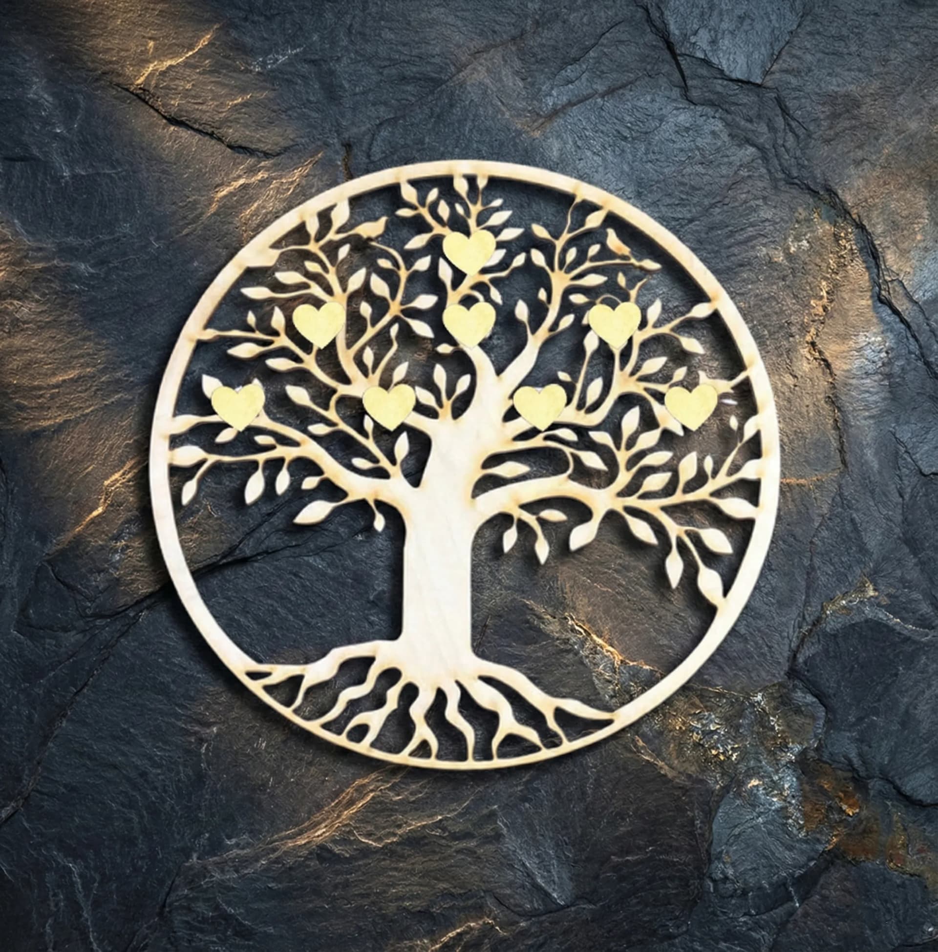 ARBRE DE VIE 28 CM PERSONALISATION 8 PRENOMS