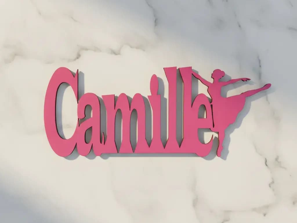 PRÉNOM DE PORTE DÉCOUPE LASER DANSEUSE EN CONTRE PLAQUE 3 MM D'ÉPAISSEUR PERSONNALISABLE