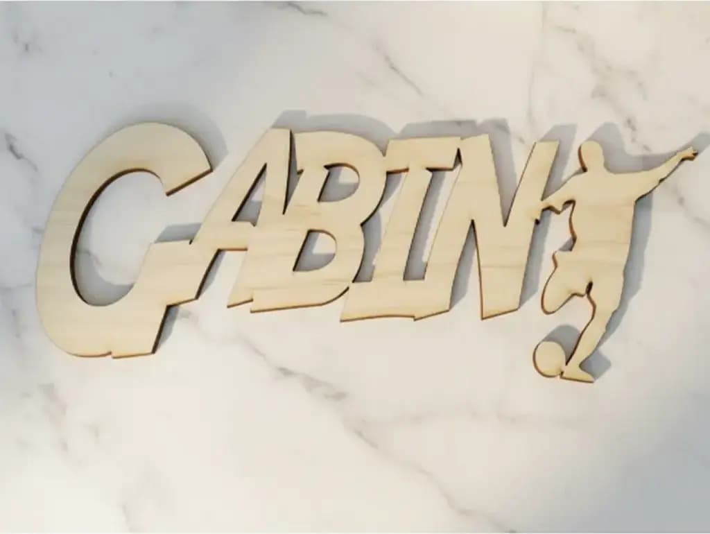 PRÉNOM DE PORTE DÉCOUPE LASER FOOT EN CONTRE PLAQUE 3 MM D'ÉPAISSEUR PERSONNALISABLE