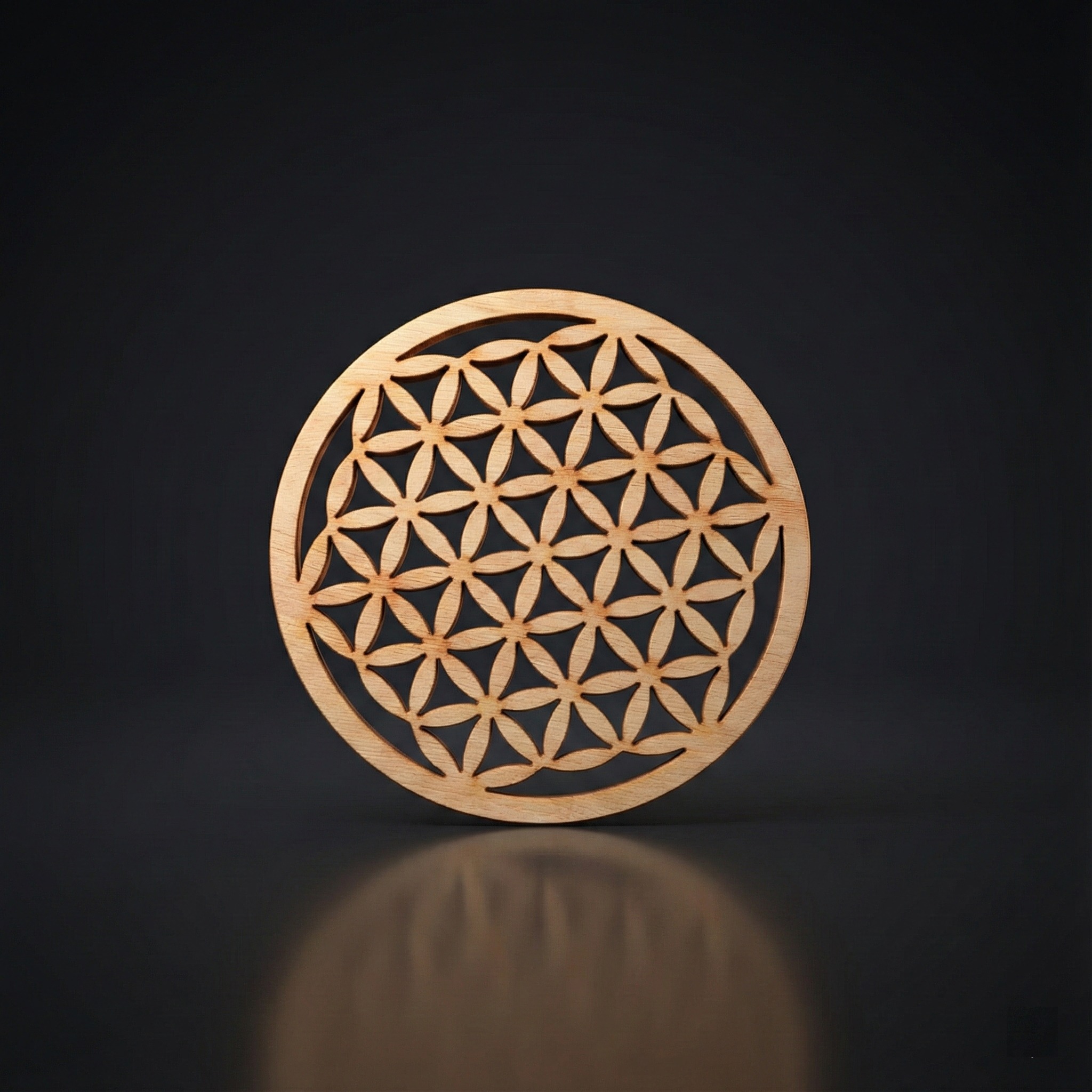 Fleur de vie en bois de peuplier 80 mm de diamètre